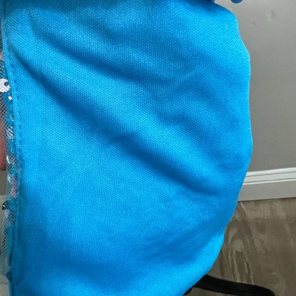 Blue V Neck Side Slit Sequin Bodycon Mini Dress - Picture 8 of 10